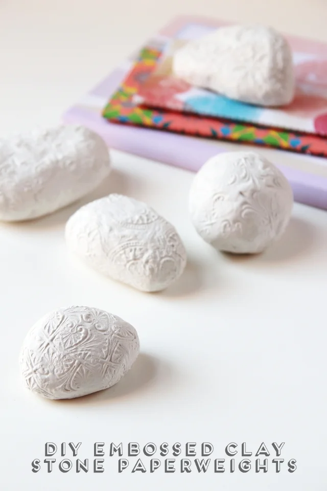 DIY Air Dry Clay Paperweights.
