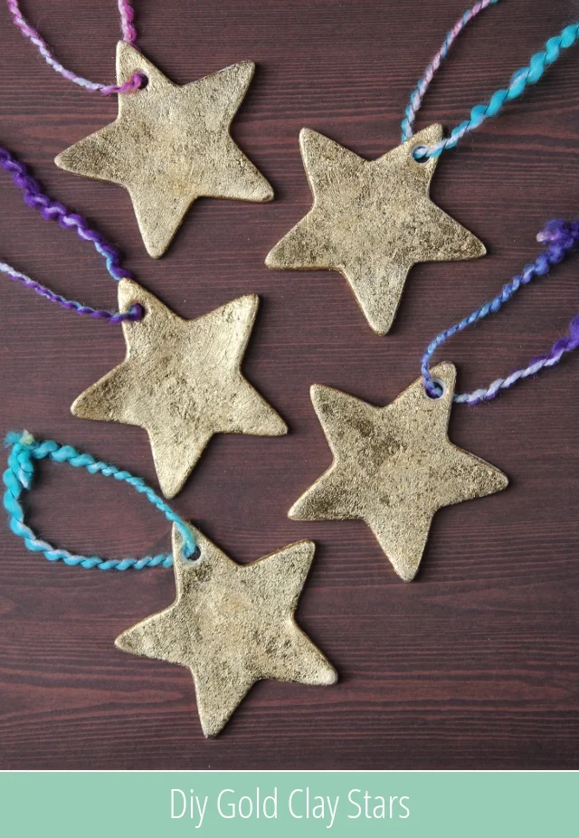 DIY Gold Air Cry Clay Stars