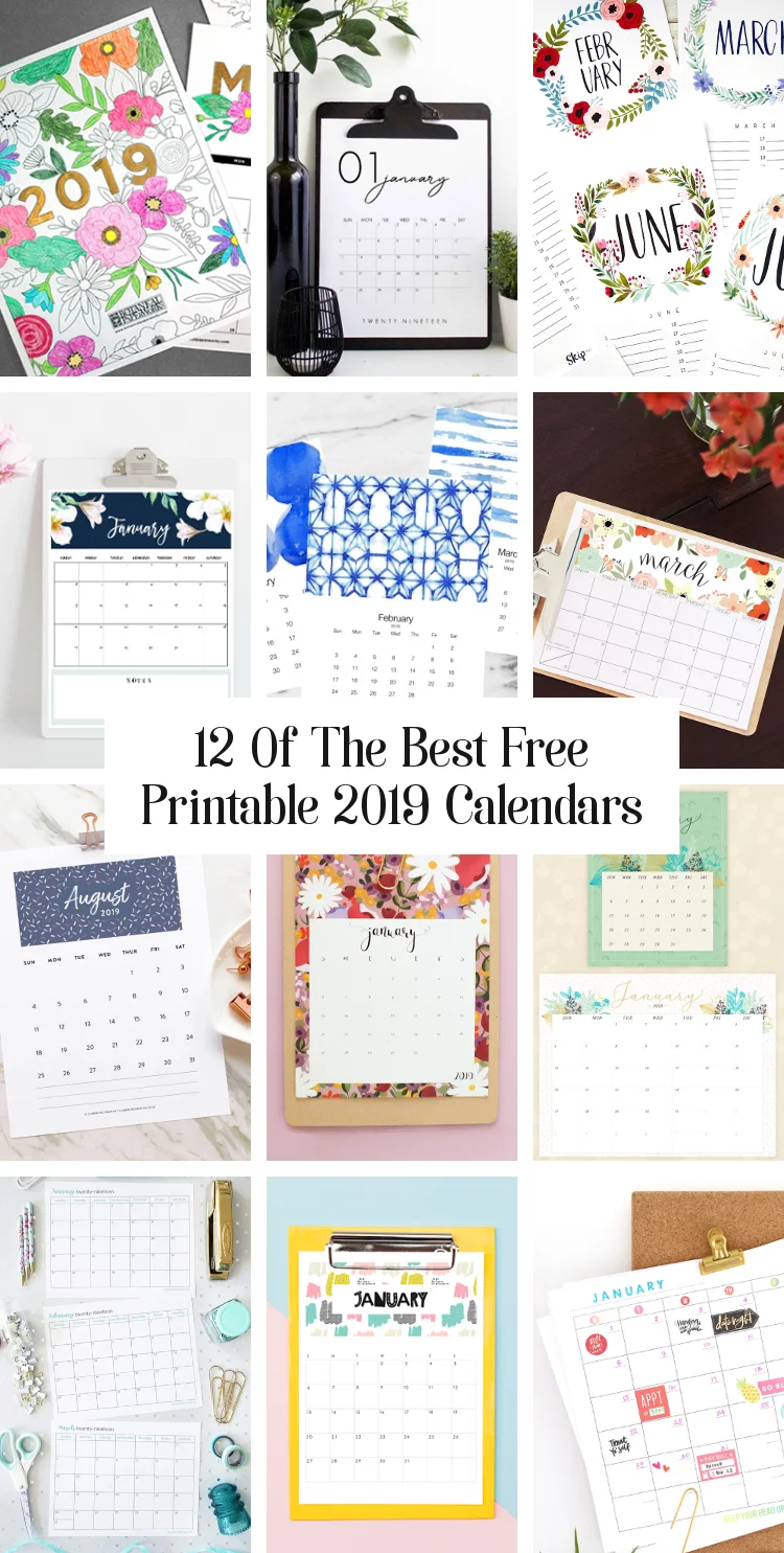 12 OF THE BEST FREE PRINTABLE CALENDARS FOR 2019.