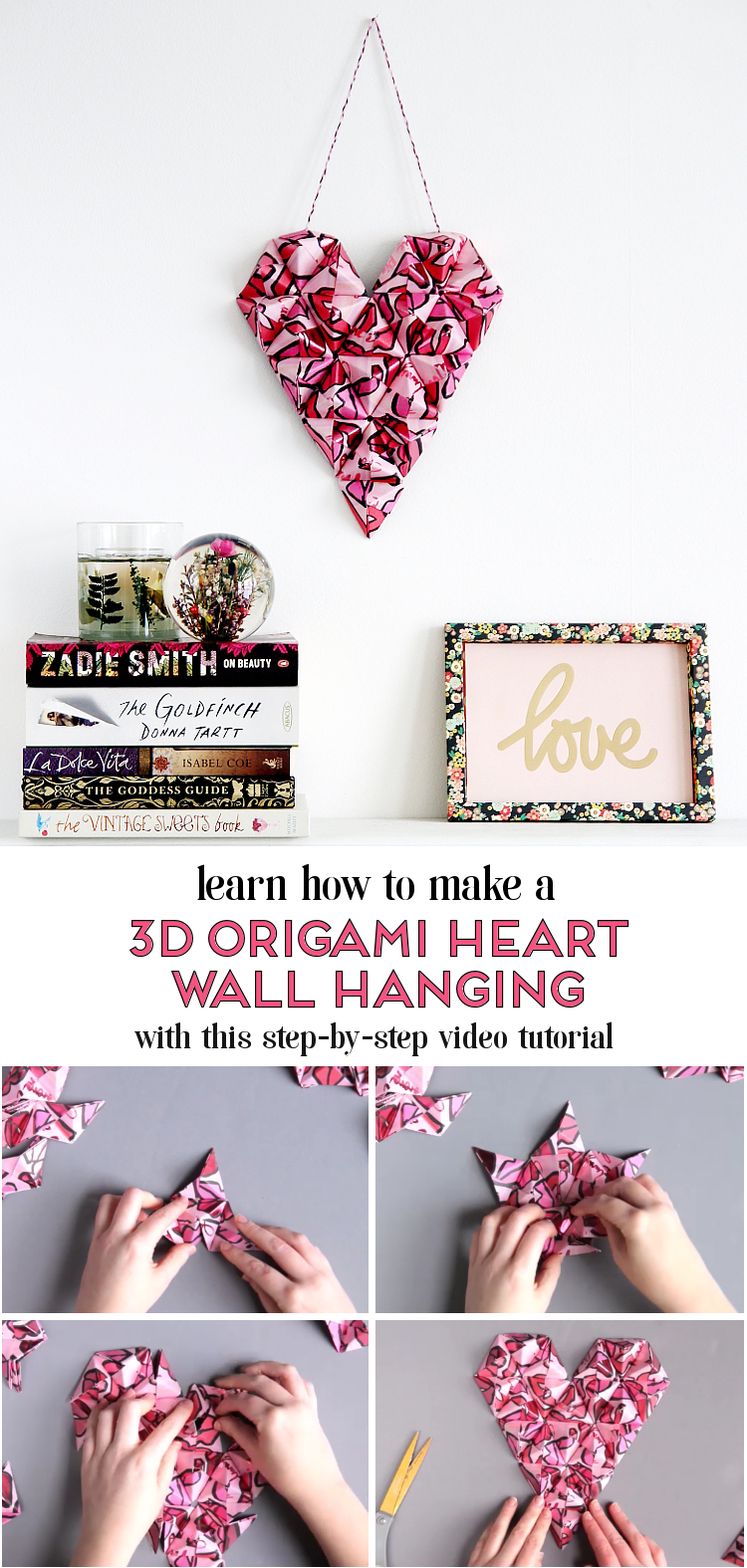 Make Your Own Diy 3d Origami Heart Wall Hanging For