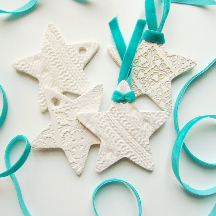 Diy Embossed Clay Star Decorations Gathering Beauty