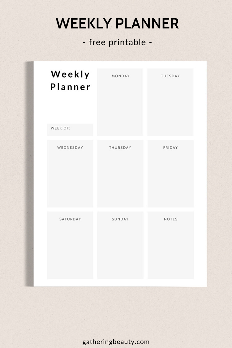 Free Minimalist Planner Printables Printable Templates