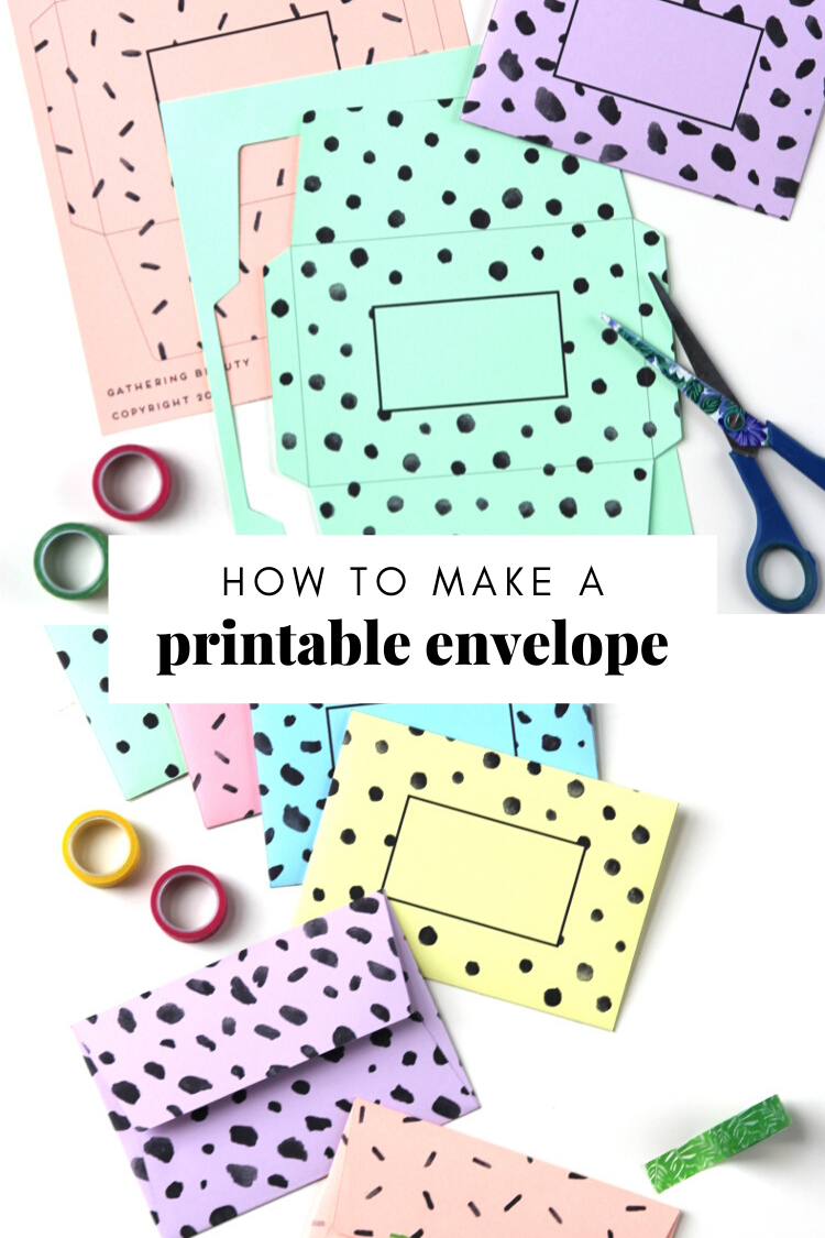 FREE PRINTABLE PATTERNED ENVELOPE. — Gathering Beauty With Regard To Envelope Templates For Card Making