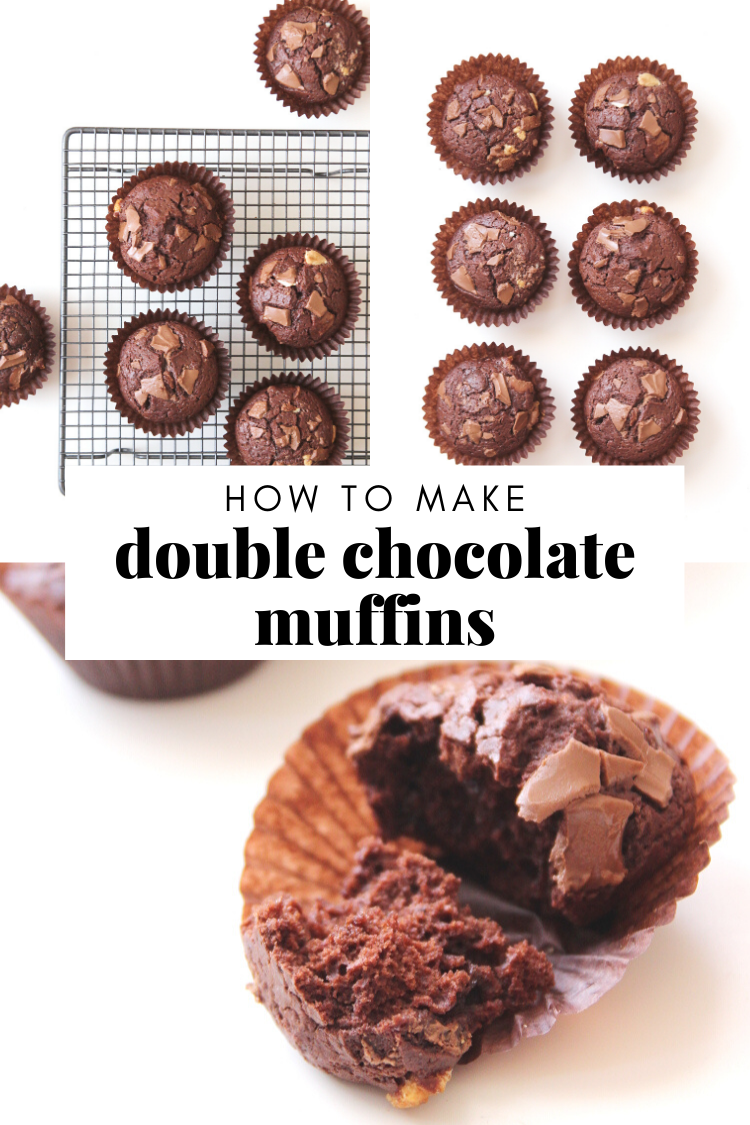 DOUBLE CHOCOLATE MUFFINS.