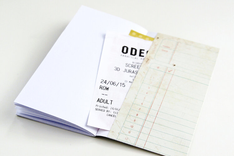 DIY mini notebook with pocket on cover