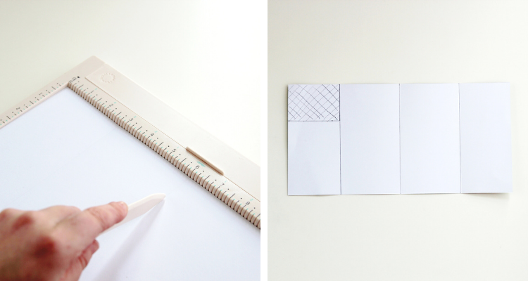 using a scoring board to score notebook cover
