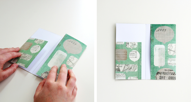 fold a DIY notebook cover with pocket