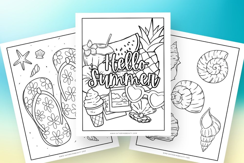Free Summer Colouring Pages For Adults And Kids — Gathering Beauty