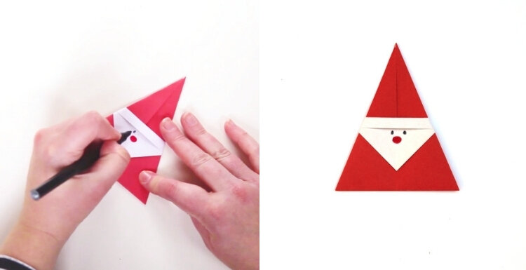 Easy Santa Claus Origami - How to Make Origami Santa Claus