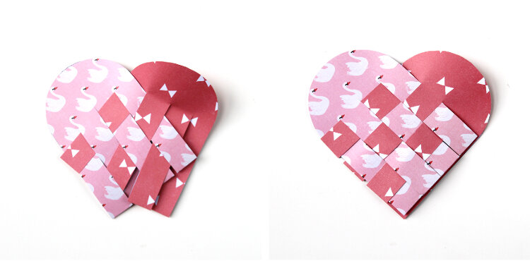 woven paper hearts - tutorial - dutchpapergirl 