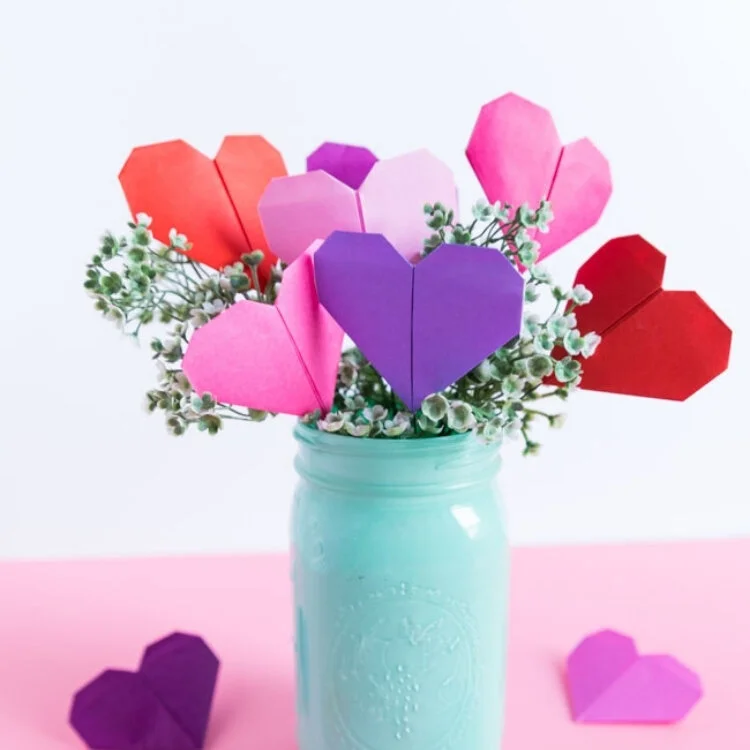 ORIGAMI HEART FLOWERS