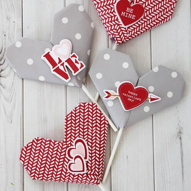 ORIGAMI HEART LOLLIPOP COVER