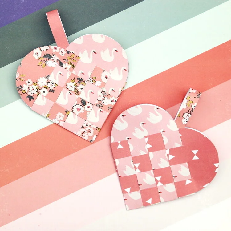 woven danish paper hearts