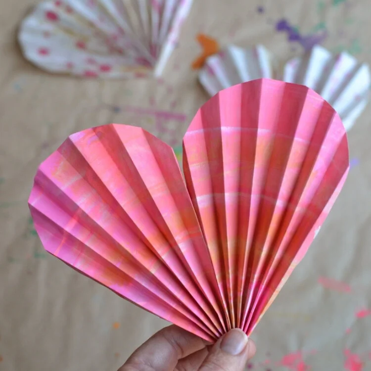 FOLDED ACCORDION HEARTS