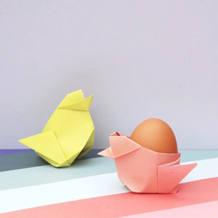 origami easter chick baskets
