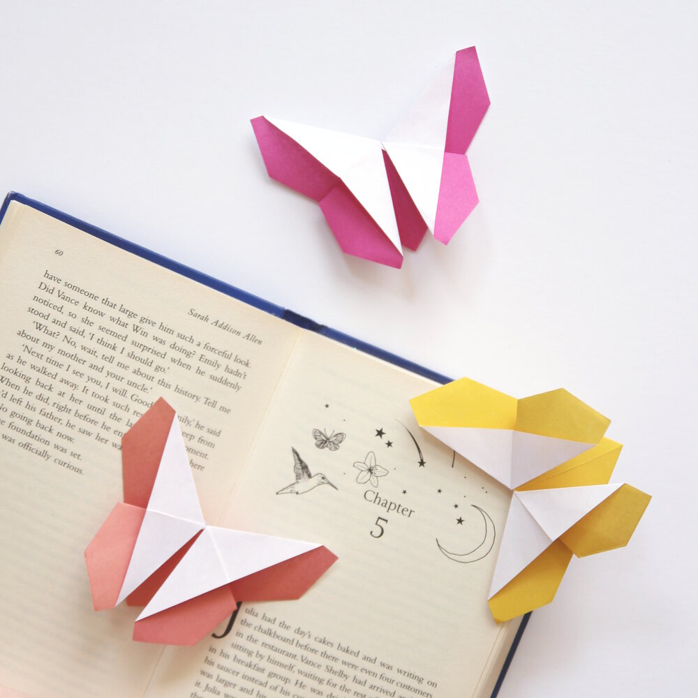 origami butterfly bookmark gathering beauty