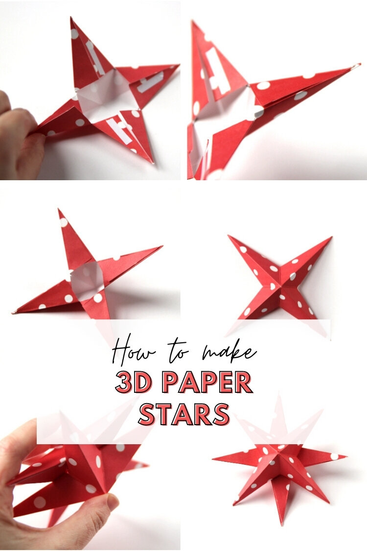 How to Make 3-D Paper Stars  Diy christmas star, Star paper craft