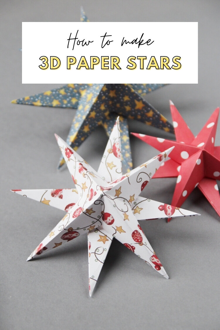 3D Star Paper Model, Christmas Tree Star Template