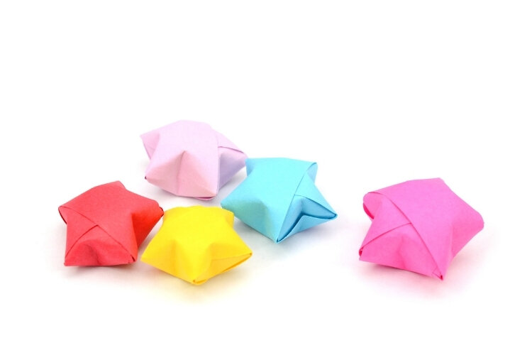 Origami Lucky Star (puffy Star) : 3 Steps (with Pictures