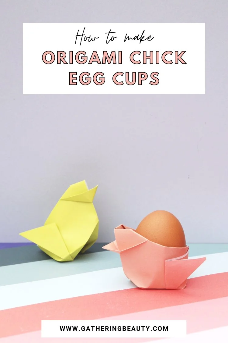 Easter Origami Chick Egg Cup Baskets