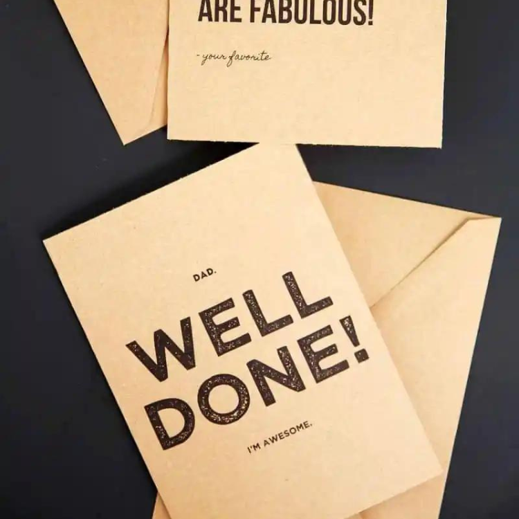 Brown kraft paper fathers day cards.