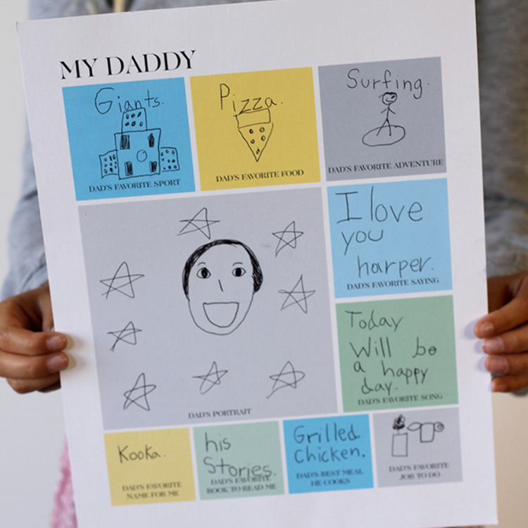 My daddy poster being held up by child.