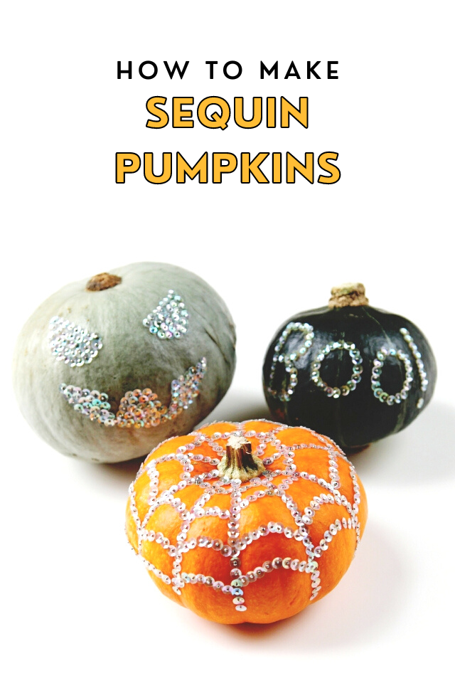 DIY Sequin Pumpkins