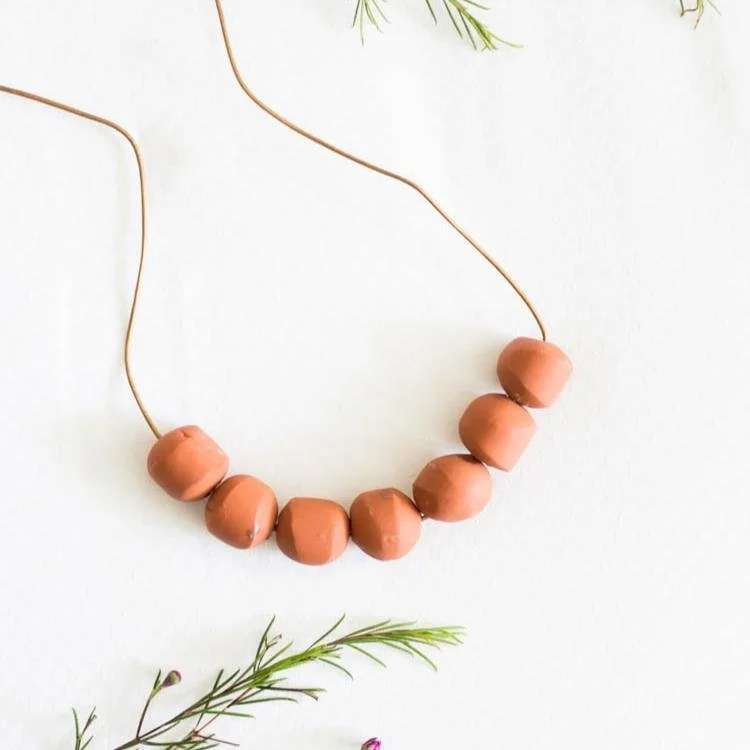 Terracotta beaded necklace.
