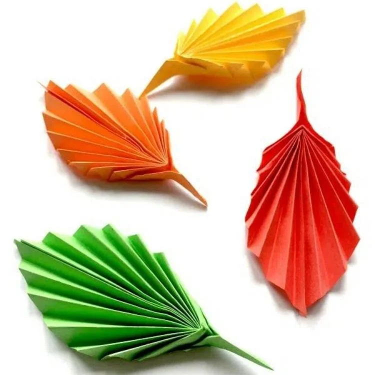 Origami accordion leaves.