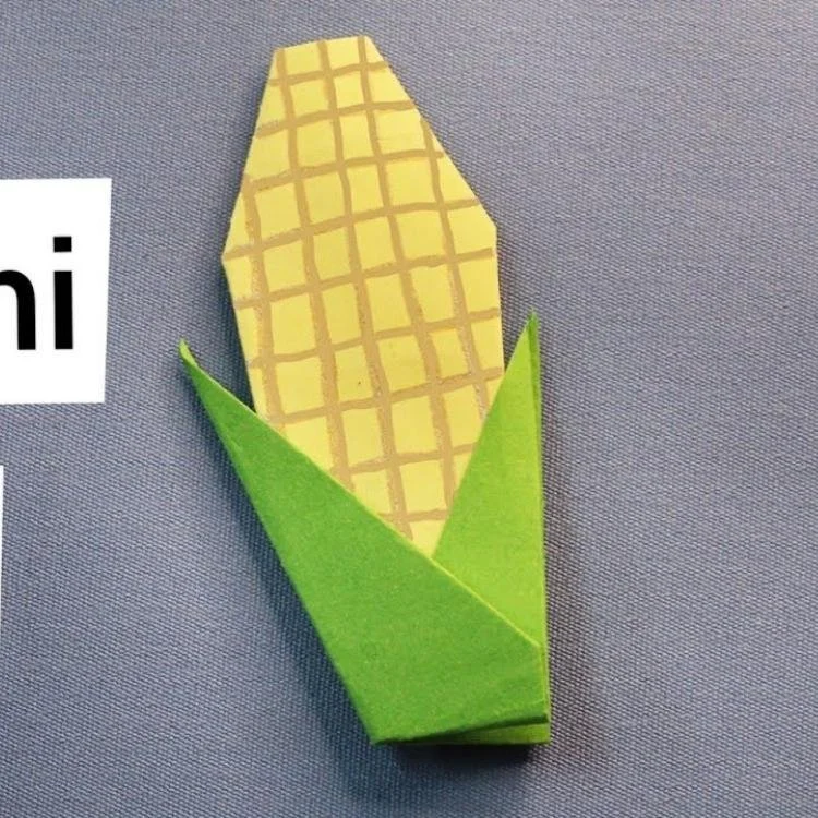 Yellow and orange origami corn.