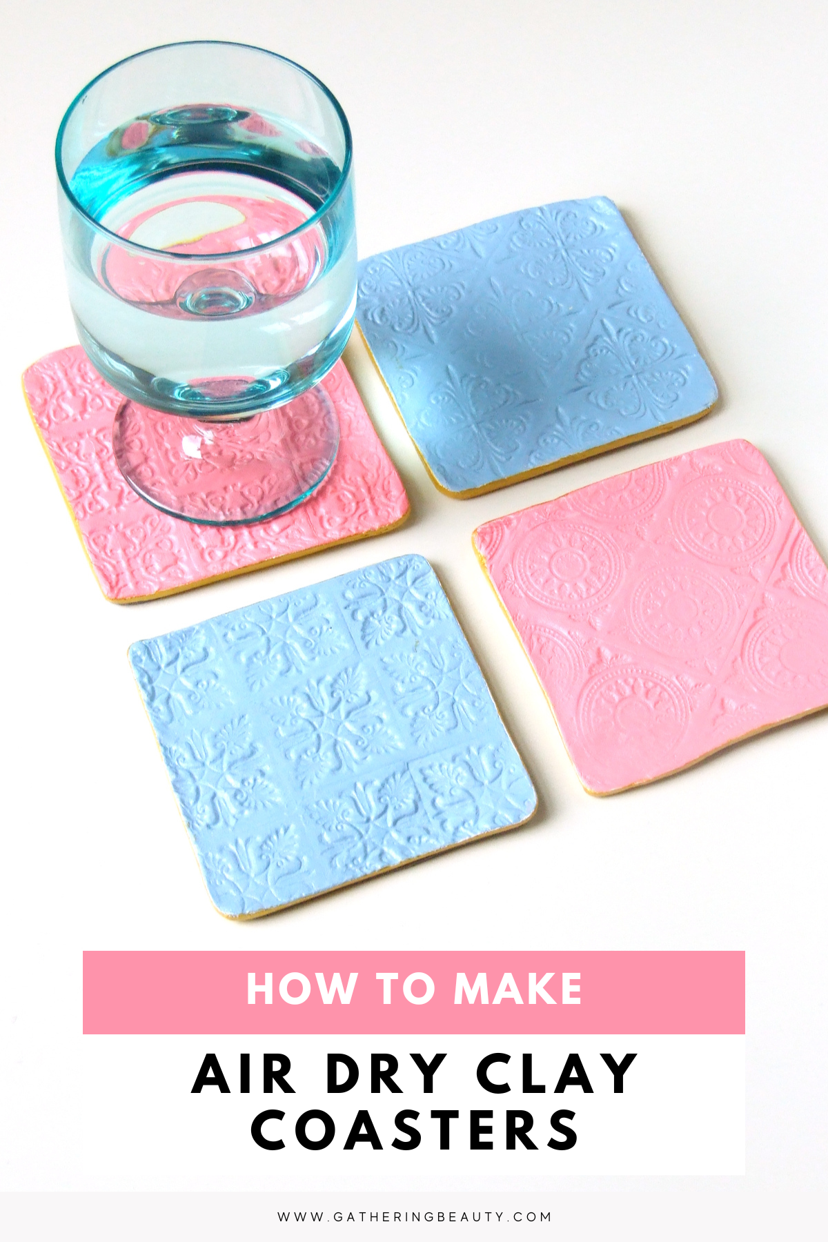 DIY Air Dry Clay Coasters