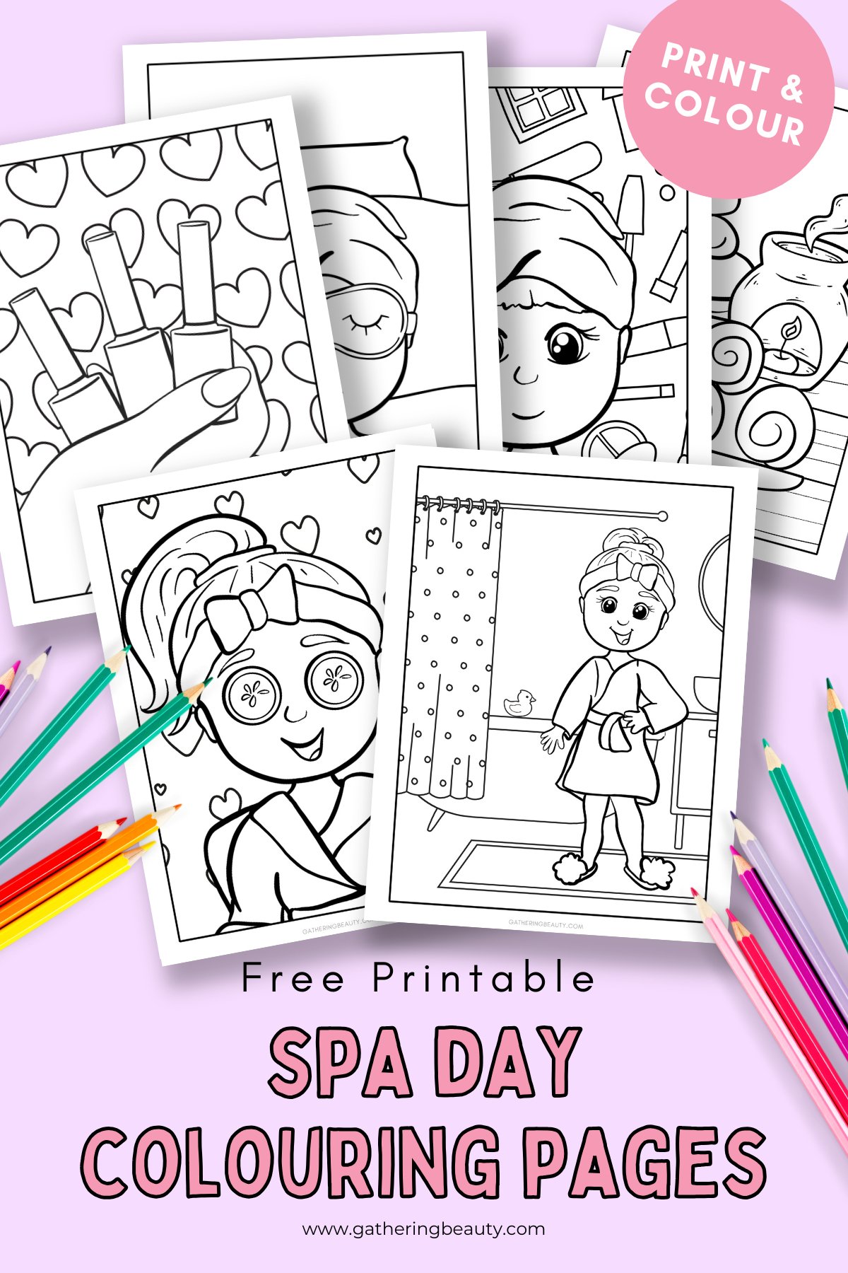 Printable Spa Day Colouring Pages