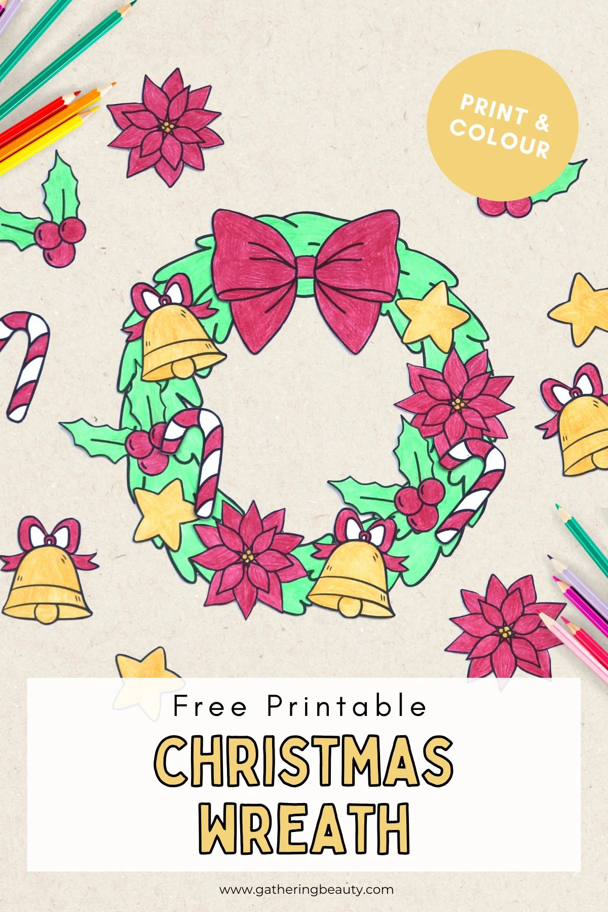Free Printable Christmas Wreath