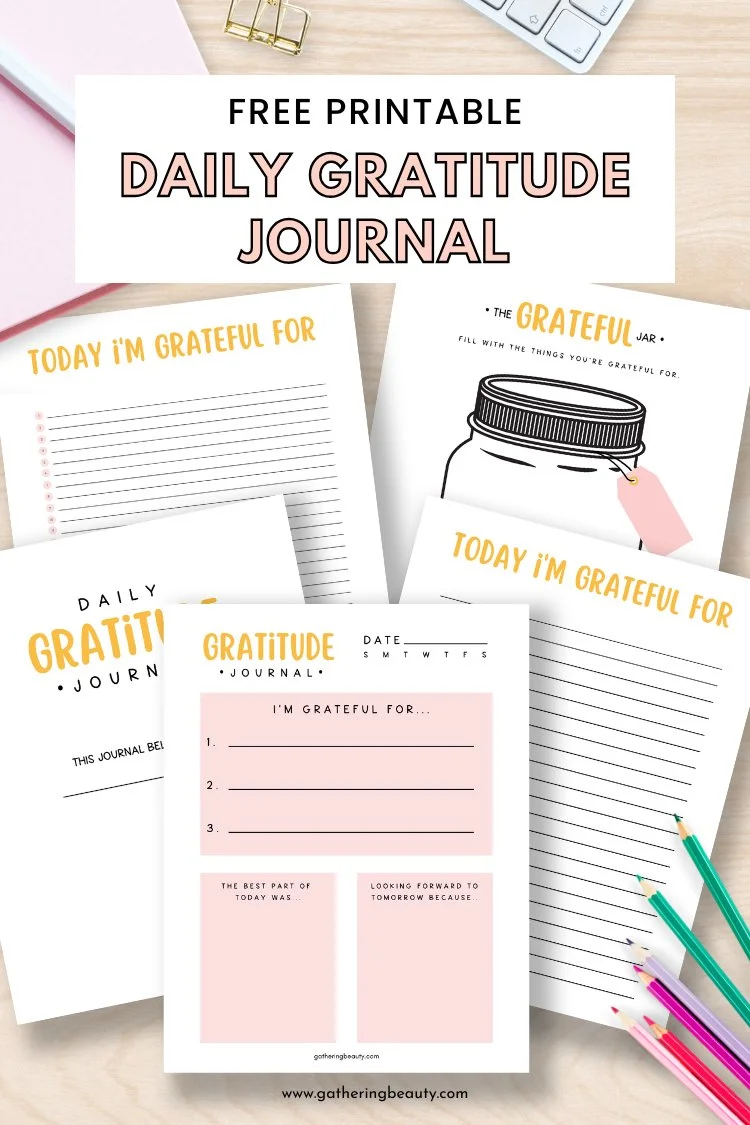 Free Printable Daily Gratitude Journal 