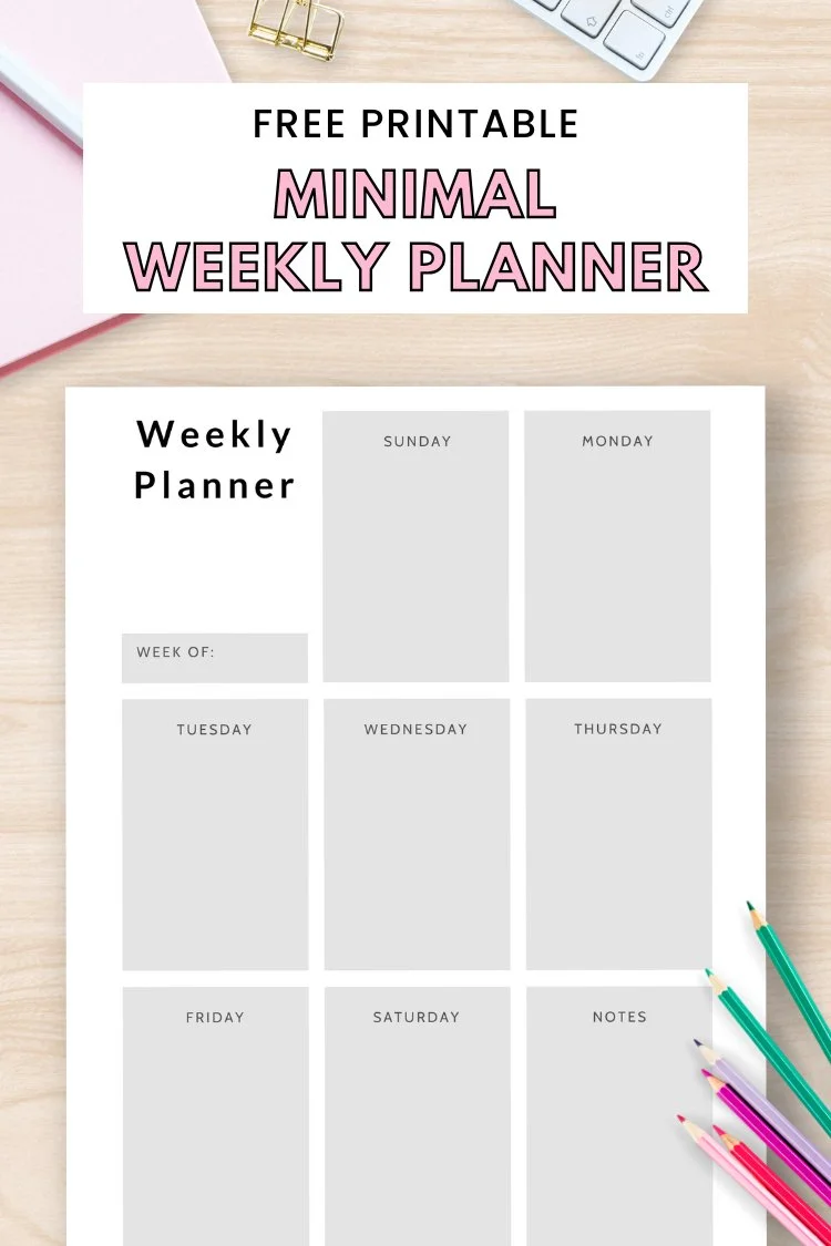 Minimalist  Weekly Planner - Free Printable