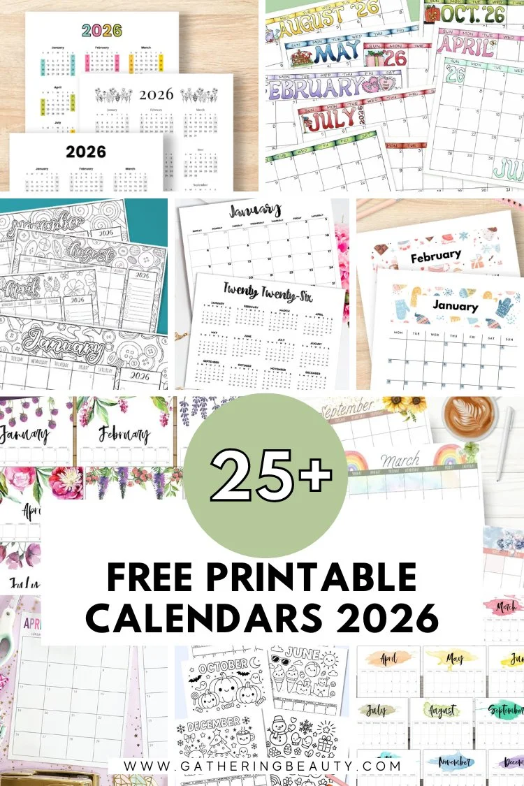 Free Printable 2026 Calendars