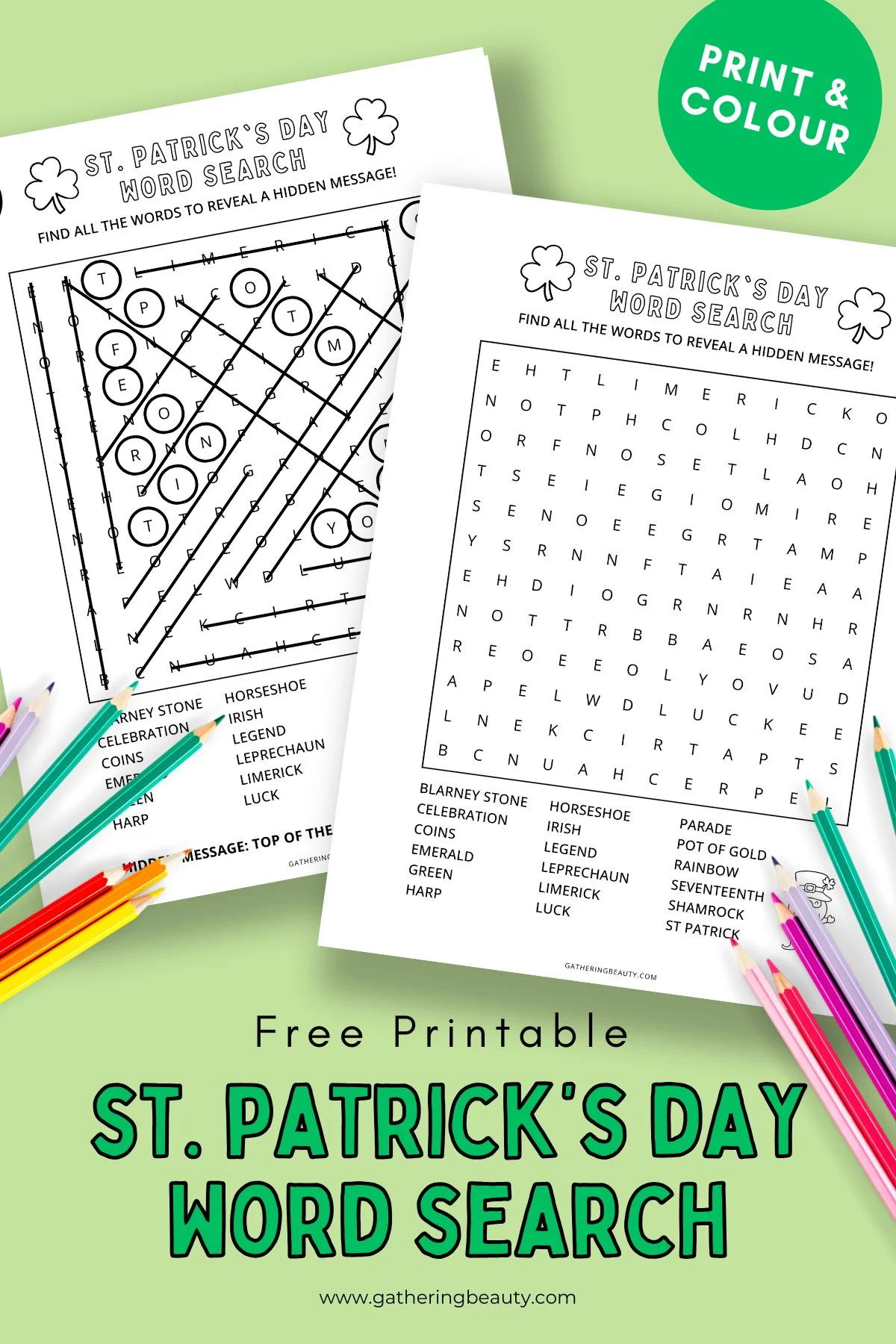 Free Printable St. Patrick’s Day Word Search