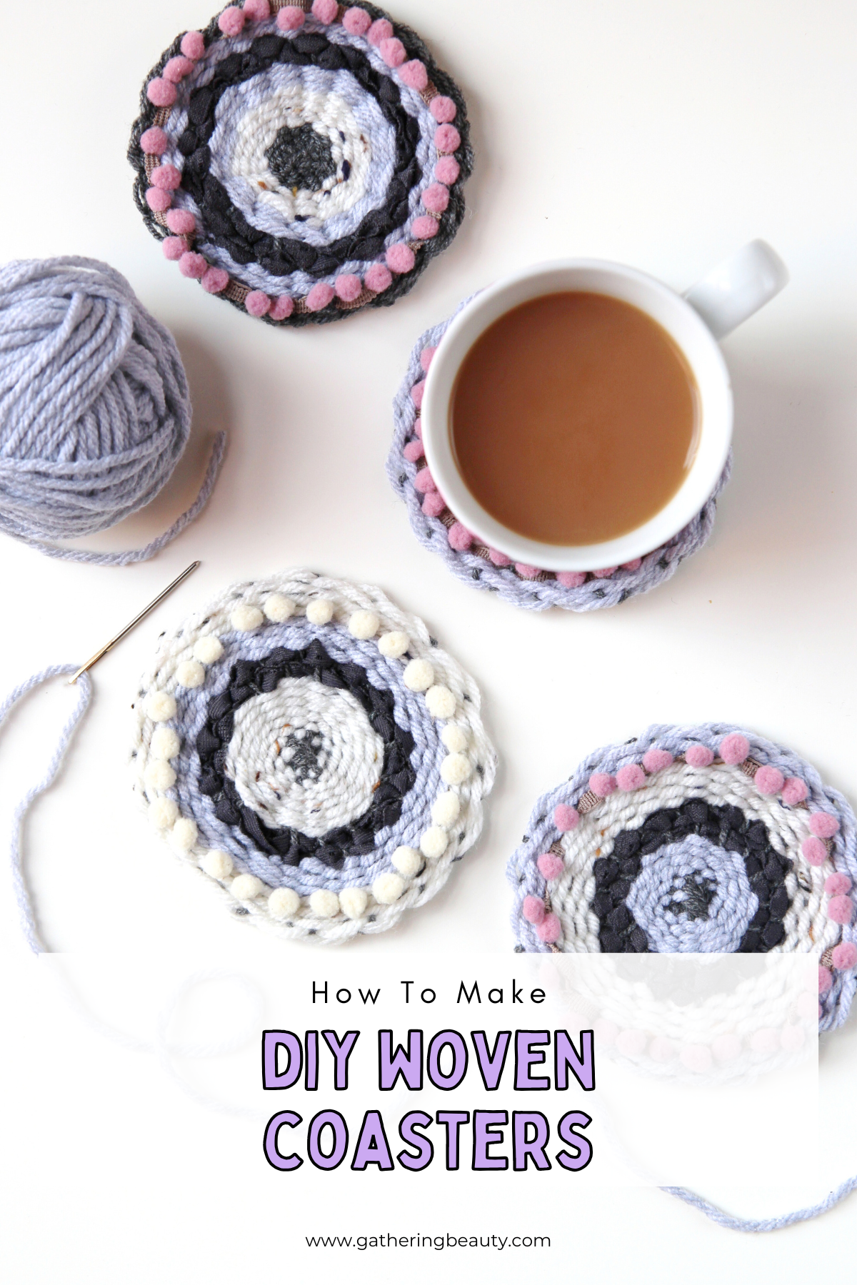 DIY Woven Coasters - Circular Weaving