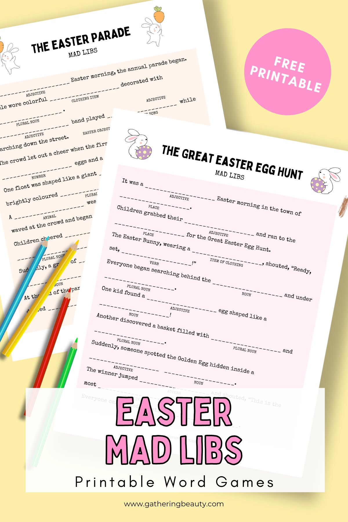 Free Printable Easter Mad Libs