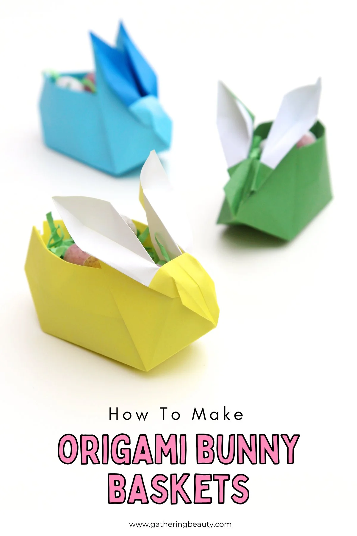 Origami Easter Bunny Baskets
