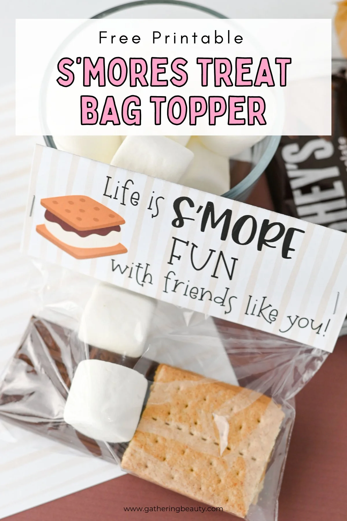 Free Printable S'mores Treat Bag Topper