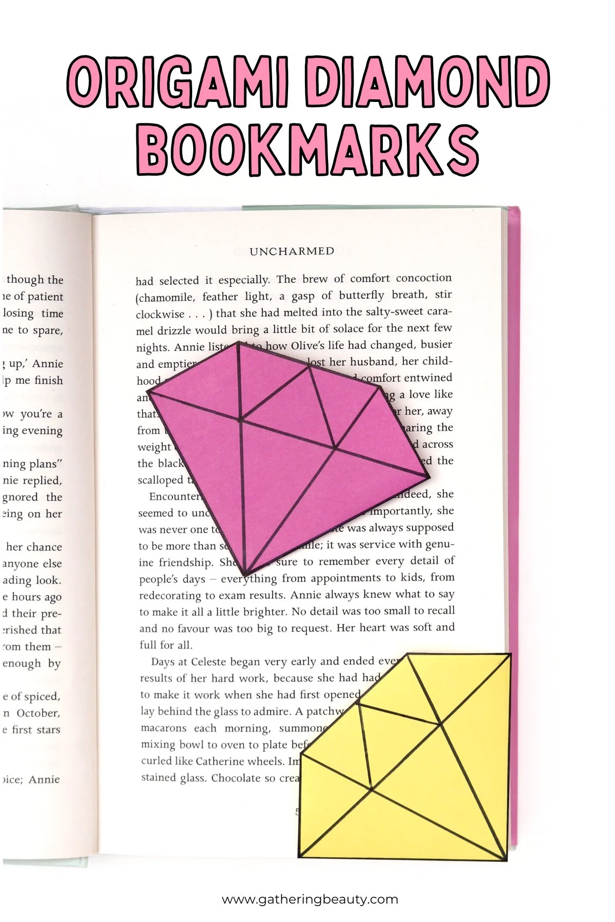 Origami Diamond Bookmarks