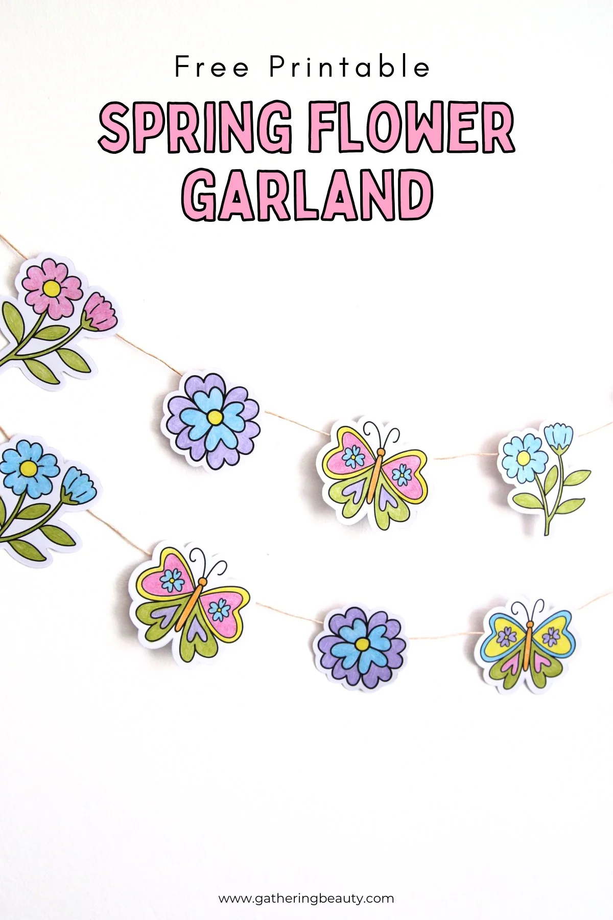 Free Printable Spring Flower Garland