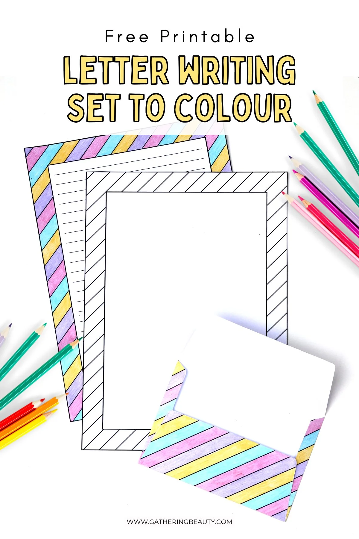 Free Printable Stationery Set To Colour