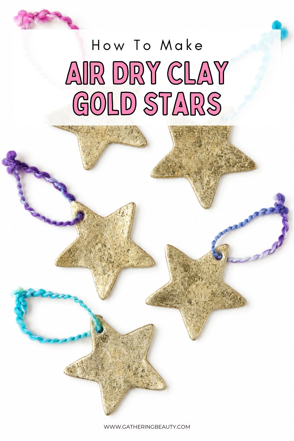 DIY Gold Air Cry Clay Stars