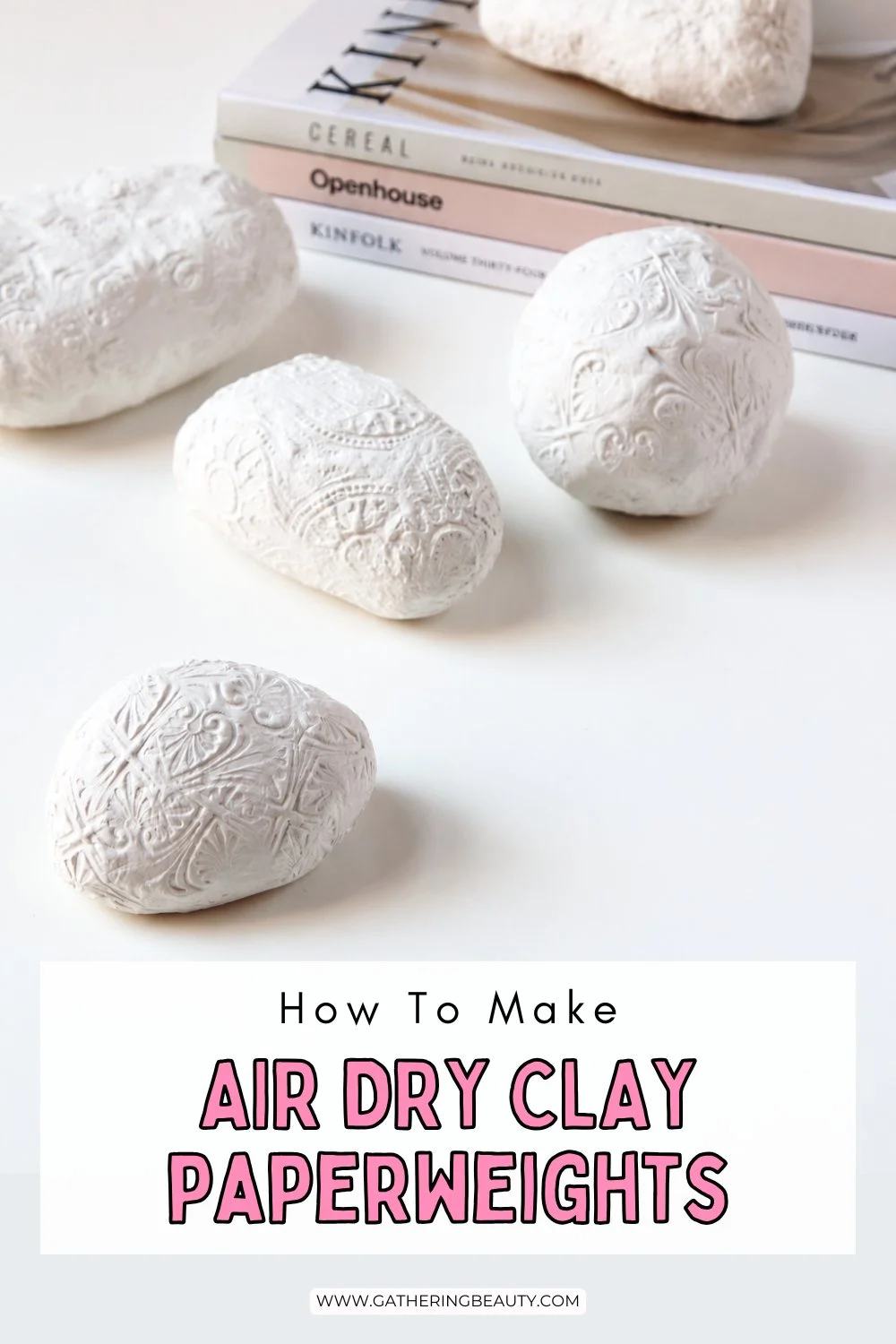 DIY Air Dry Clay Paperweights.