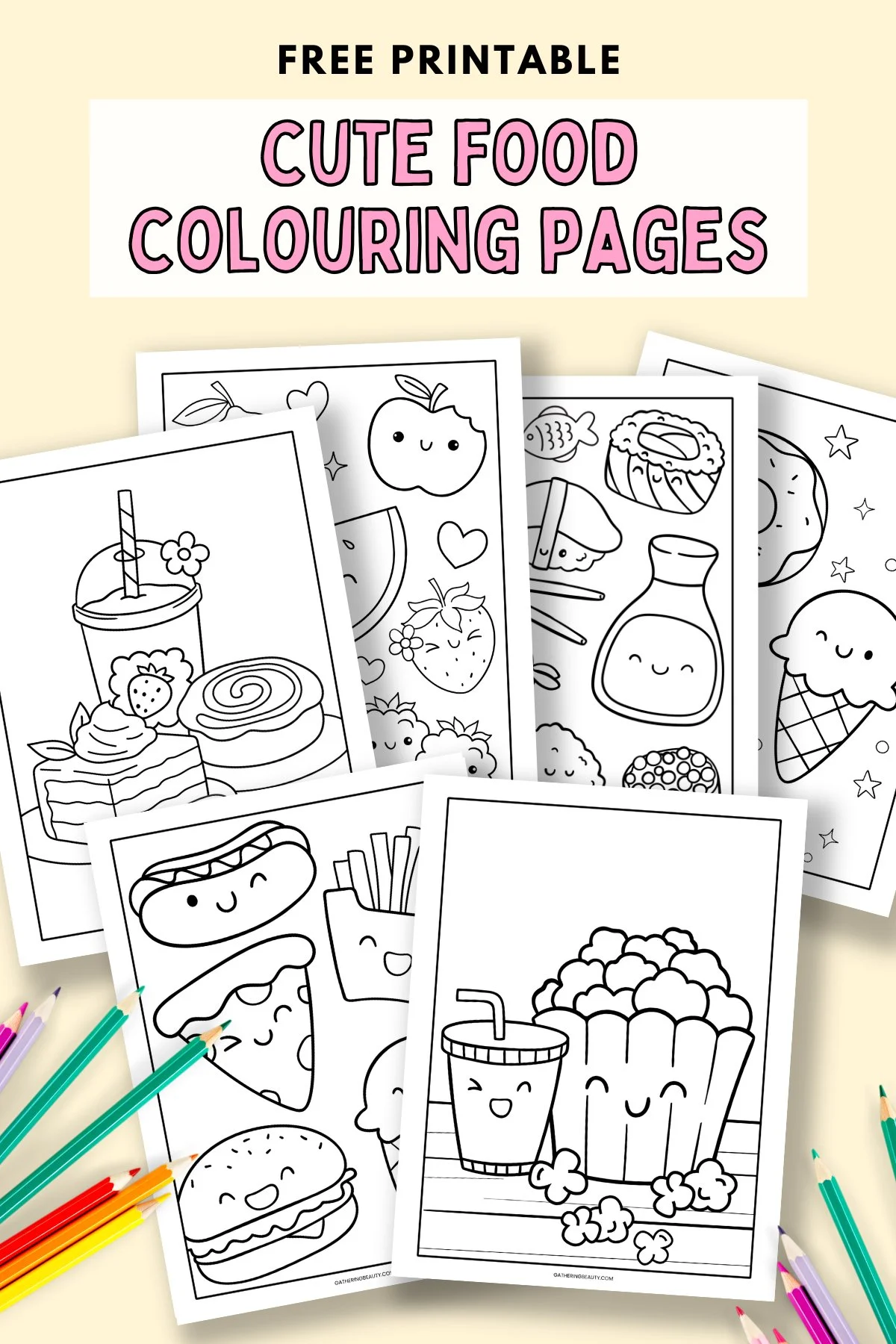 Free Printable Cute Food Colouring Pages