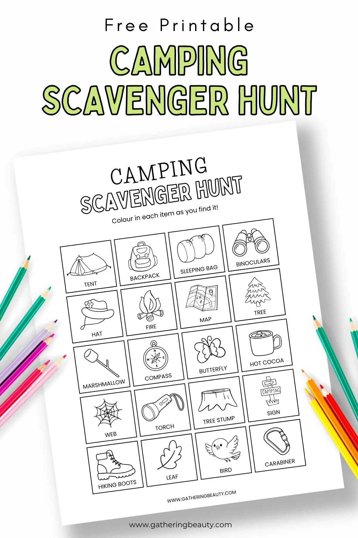 Free Printable Camping Scavenger Hunt