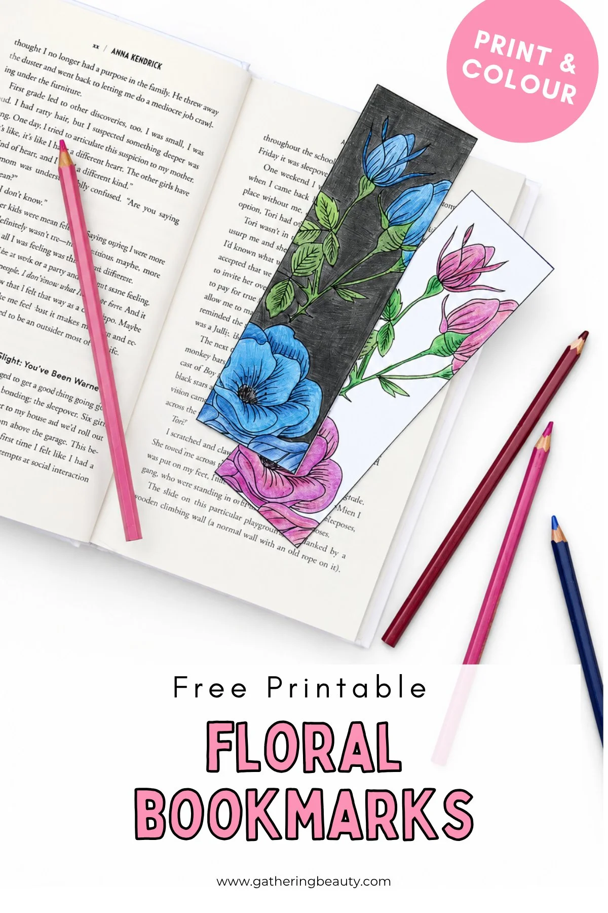 Free Printable Floral Bookmarks To Colour