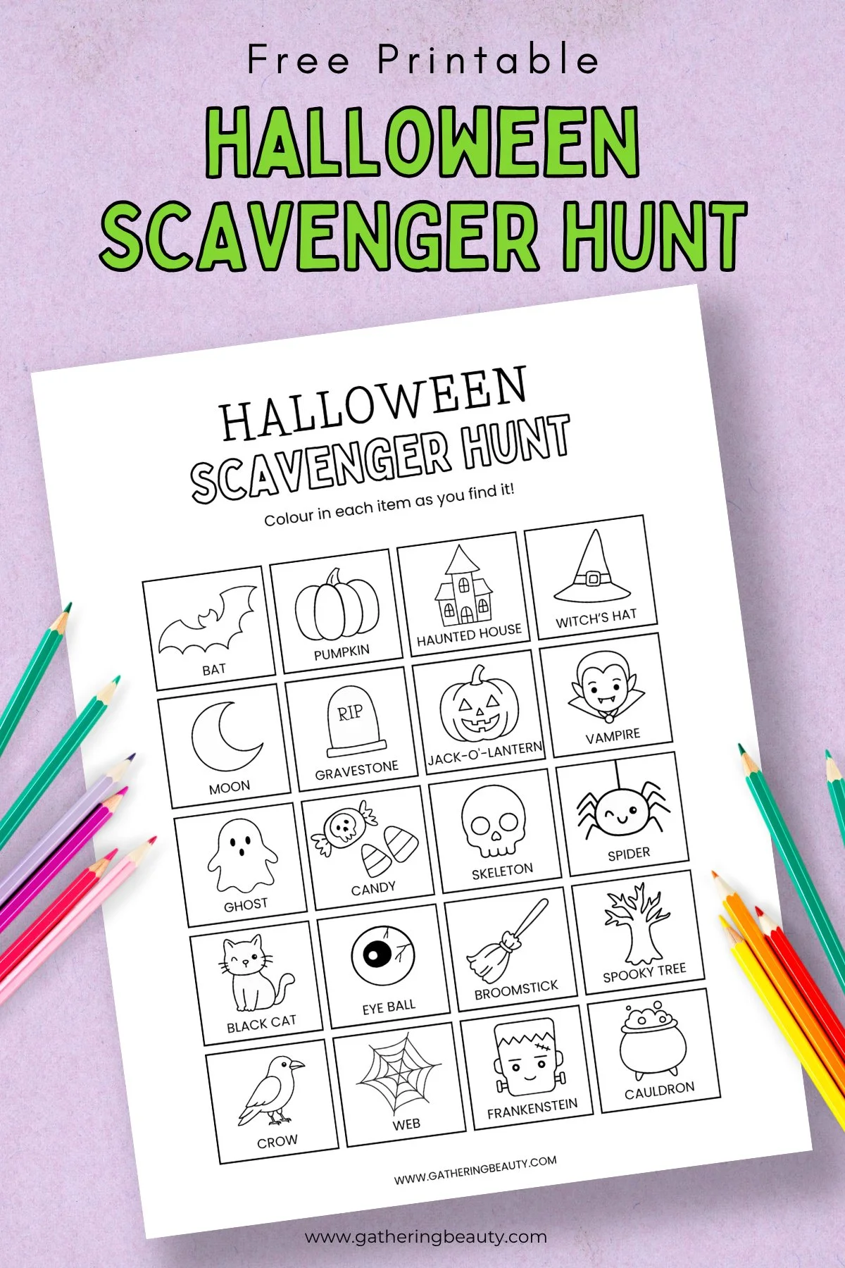 Free Printable Halloween Scavenger Hunt